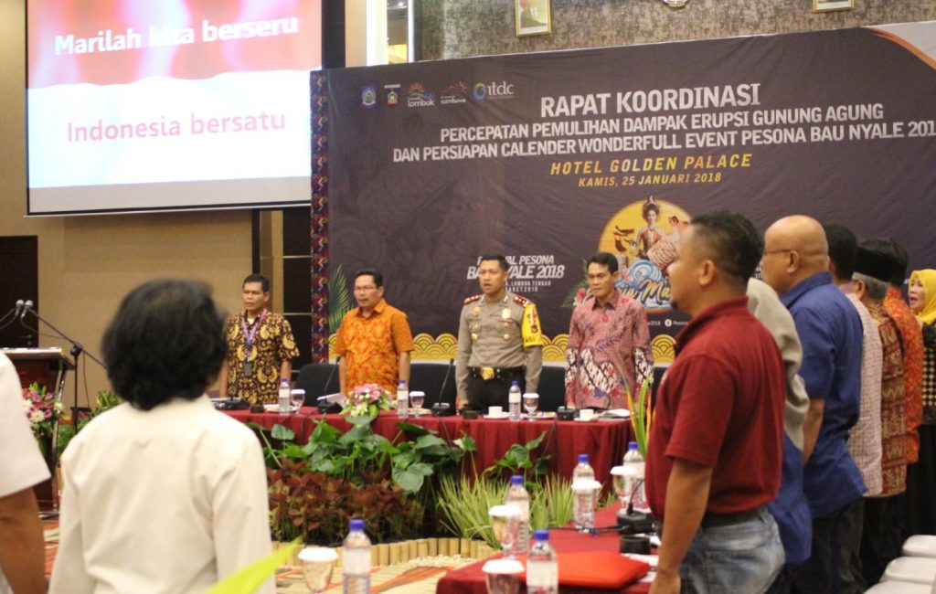 Rapat Koordinasi Percepatan Pemulihan Dampak Erupsi Gunung Agung Dan Persiapan Calender Wonderfull Event Pesona Bau Nyale 2018
