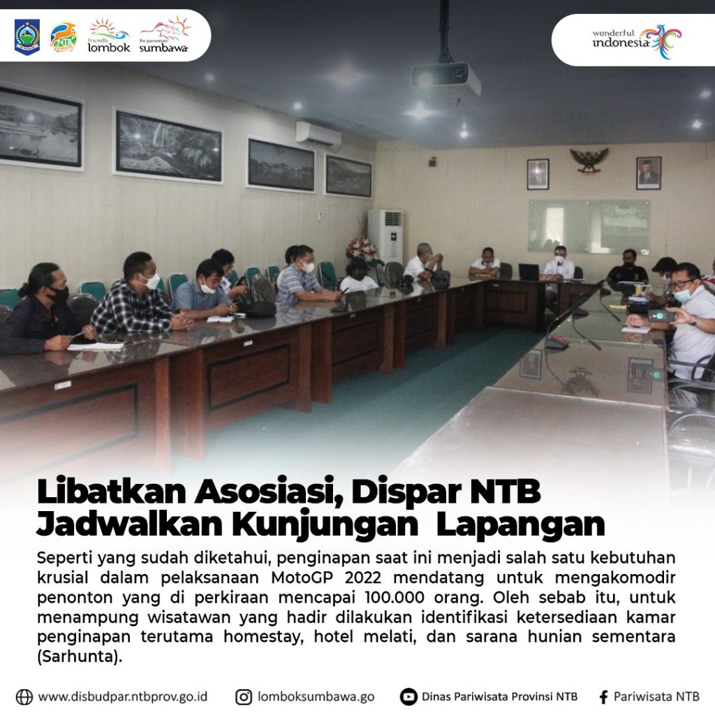 Libatkan Asosiasi, Dispar NTB Jadwalkan Kunjungan Lapangan Libatkan Asosiasi, Dispar NTB Jadwalkan Kunjungan Lapangan